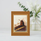 ヨーロッパセピア風車 ポストカード (スタンド正面)