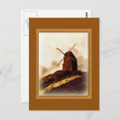 ヨーロッパセピア風車 ポストカード (正面/裏面)