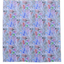 ヨーロッパバケーションシャワーカーテン