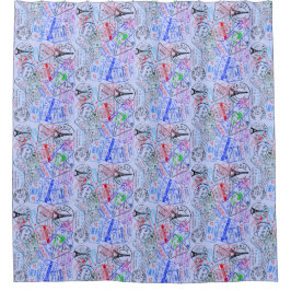 ヨーロッパバケーションシャワーカーテン シャワーカーテン