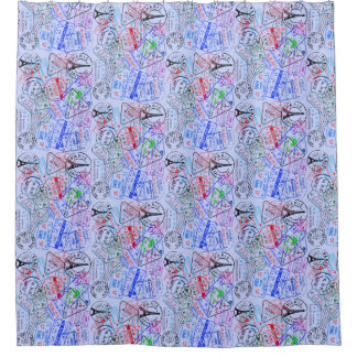 ヨーロッパバケーションシャワーカーテン シャワーカーテン