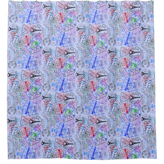 ヨーロッパバケーションシャワーカーテン シャワーカーテン (正面)