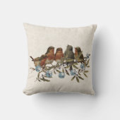 ヨーロッパバードジンルベルスノーフレークホリデー クッション (正面)