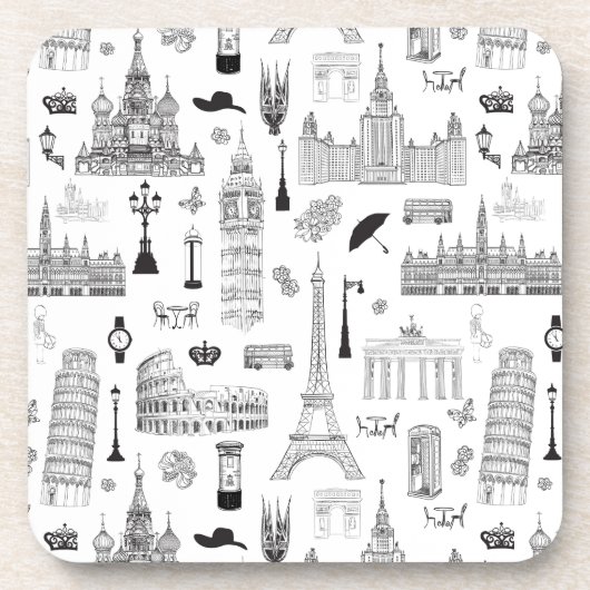 ヨーロッパパターンの休暇 コースター (正面)