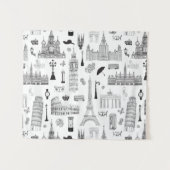 ヨーロッパパターンの休暇 タペストリー (正面(横))