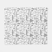 ヨーロッパパターンの休暇 フリースブランケット (正面(横))