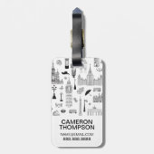 ヨーロッパパターンの休暇 ラゲッジタグ (裏面縦)