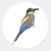 ヨーロッパビーイーター鳥シール ラウンドシール (正面)
