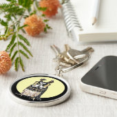 ヨーロッパフクロウのキーチェーン キーホルダー (側面)