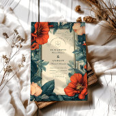 ヨーロッパフローラ結婚ズアールヌーボー 招待状