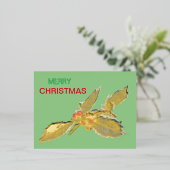 ヨーロッパホリークリスマスゴールドフォイル葉書 箔シーズンポストカード (立ち正面)
