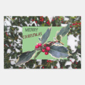 ヨーロッパホリークリスマス包装紙シート ラッピングペーパーシート (正面)