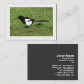 ヨーロッパマグピ縁どー(European Magpie) 名刺 (正面/裏面)