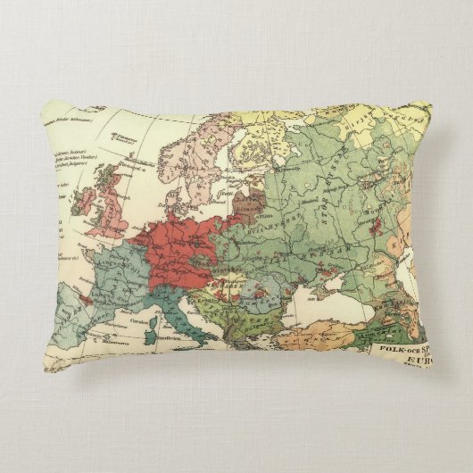 ヨーロッパマップカントリーズワールドアンティーク アクセントクッション (正面)