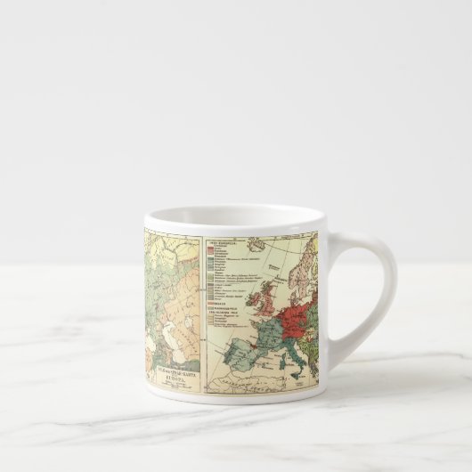 ヨーロッパマップカントリーズワールドアンティーク エスプレッソカップ (右)