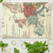 ヨーロッパマップカントリーズワールドアンティーク キッチンタオル (折り畳み)