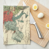 ヨーロッパマップカントリーズワールドアンティーク キッチンタオル (四つ折り)