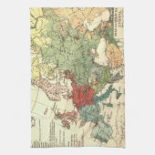 ヨーロッパマップカントリーズワールドアンティーク キッチンタオル (縦)