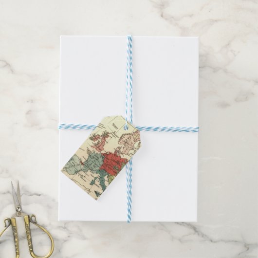 ヨーロッパマップカントリーズワールドアンティーク ギフトタグ (より糸付き)