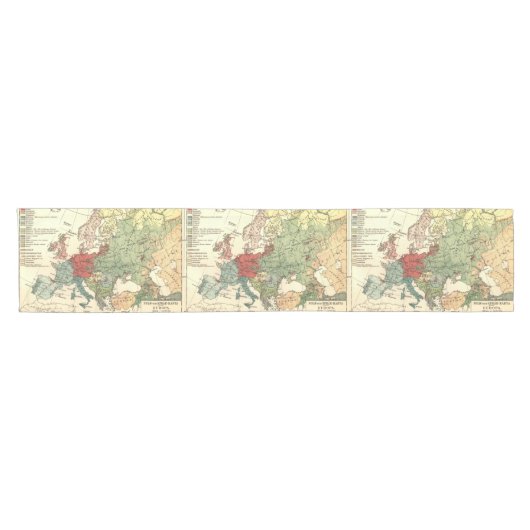ヨーロッパマップカントリーズワールドアンティーク ショートテーブルランナー (横)
