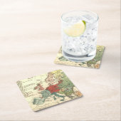 ヨーロッパマップカントリーズワールドアンティーク スクエアペーパーコースター (インサイチュ)