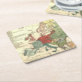 ヨーロッパマップカントリーズワールドアンティーク スクエアペーパーコースター (アングル)