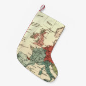 ヨーロッパマップカントリーズワールドアンティーク スモールクリスマスストッキング (正面 (吊り時))