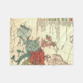 ヨーロッパマップカントリーズワールドアンティーク フリースブランケット (正面(横))