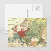 ヨーロッパマップカントリーズワールドアンティーク ポストカード (正面/裏面)