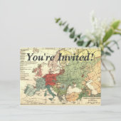 ヨーロッパマップカントリーズワールドアンティーク 招待状 (スタンド正面)