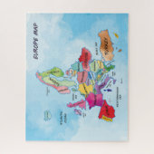 ヨーロッパマップ水彩画 ジグソーパズル (縦)