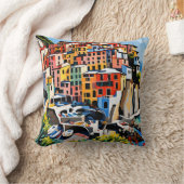 ヨーロッパマナローラCinque Terreイタリア地中海の クッション (ブランケット)