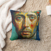 ヨーロッパマンポートレート絵を描ズ クッション (ブランケット)