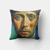 ヨーロッパマンポートレート絵を描ズ クッション (裏面)