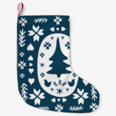 ヨーロッパメリークリスマスフォークのダドルアートと初の スモールクリスマスストッキング (正面)