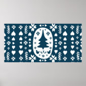 ヨーロッパメリークリスマスフォークドードルアートとファートレア ポスター (正面)