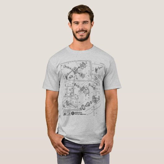 ヨーロッパモーターサービス – XWDワークシャツ Tシャツ (正面フル)