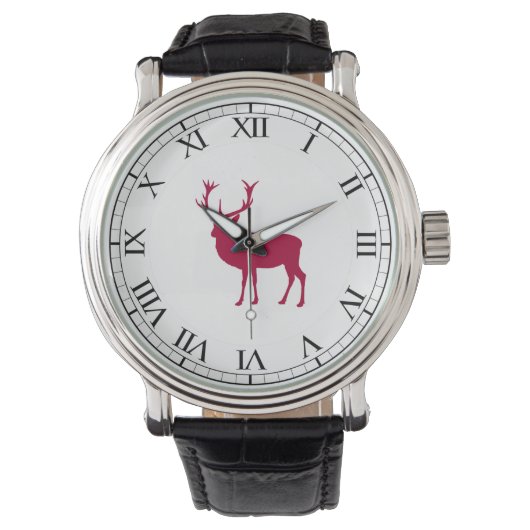 ヨーロッパレッドディアクリスマスまたはスタッグパーティー 腕時計 (正面)