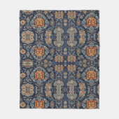 ヨーロッパヴィンテージ花柄 フリースブランケット (正面)
