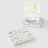 ヨーロッパ休暇パターン ストーンコースター (横)