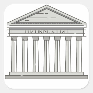 ヨーロッパ古代ローマのパンテオン寺院WorldLandmark スクエアシール