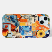 ヨーロッパ夏のビーチ名門私立校風のコラージスクラップブック Case-Mate iPhoneケース (裏面 (横))