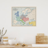 ヨーロッパ外交地図 ポスター (キッチン)