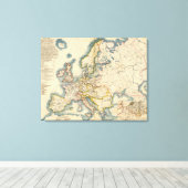 ヨーロッパ工業地図 キャンバスプリント (インサイチュ (ウッドフロア))
