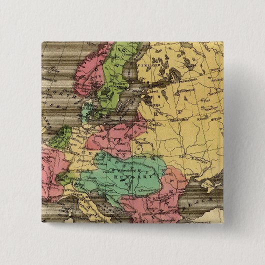 ヨーロッパ手の色の地図 缶バッジ (正面)