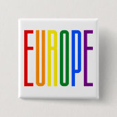 ヨーロッパ文字LGBTレインボーフラッグタイポグラフィゲイプライド 缶バッジ (正面)