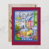 ヨーロッパ旅行はがき ポストカード (正面/裏面)