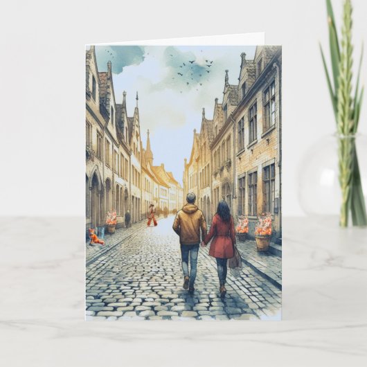 ヨーロッパ旅行カップル カード (正面)