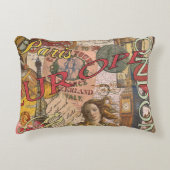 ヨーロッパ旅行ヴィンテージヨーロッパパリフランスアート アクセントクッション (正面)