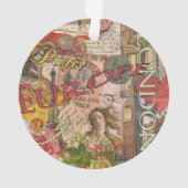 ヨーロッパ旅行ヴィンテージヨーロッパパリフランスアート オーナメント (裏面)